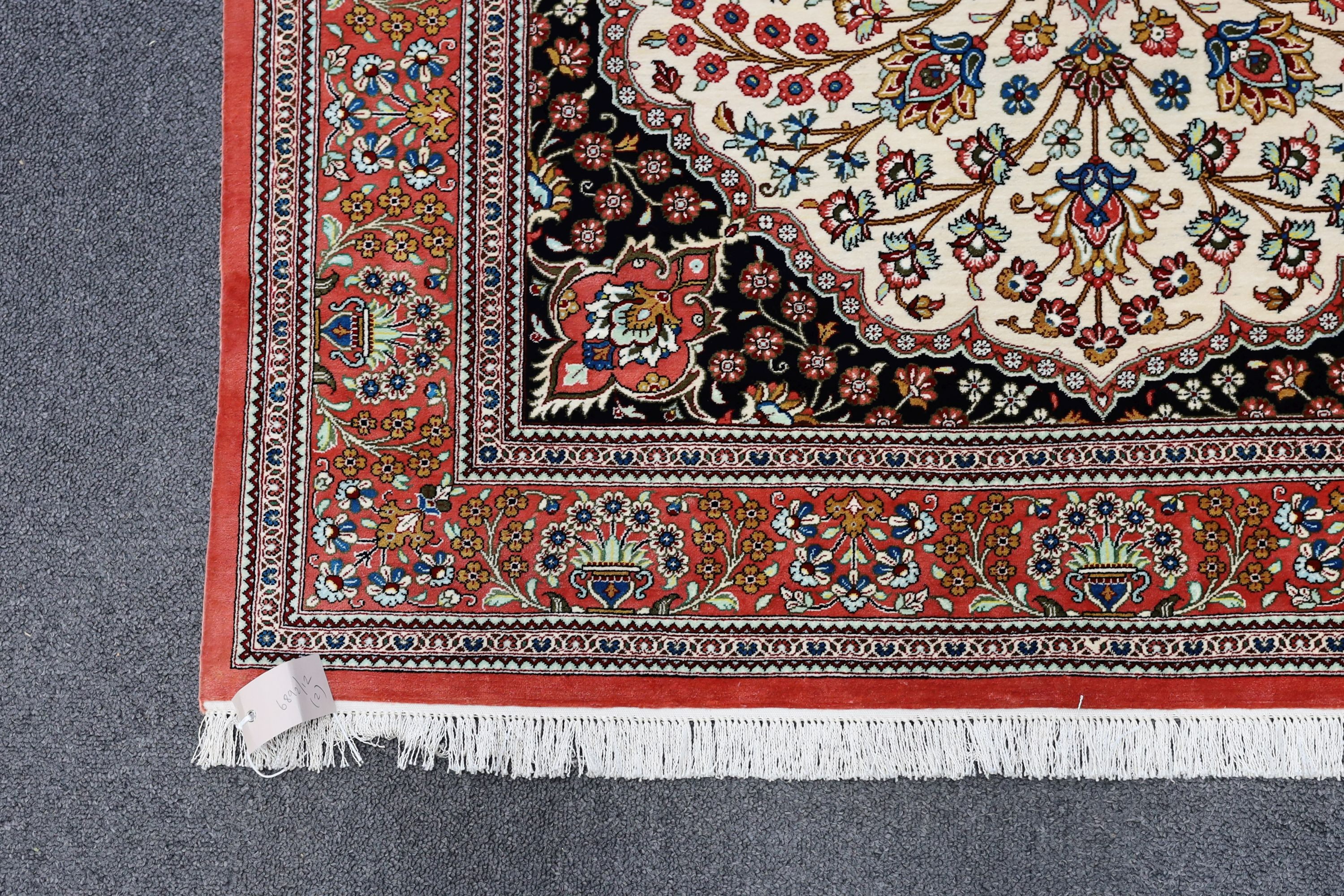 Two North West Persian part silk rugs, larger 150 x 103cm